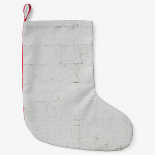 Meia De Natal Pequena Pano de betão pintado branco