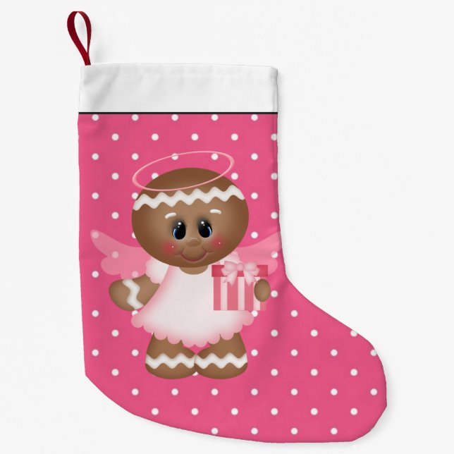 Meia De Natal Pequena Pão-de-Pão-de-Pé-Natal (Frente)