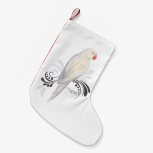 Meia De Natal Pequena Papagaio branco de Ringneck do indiano
