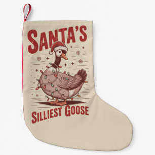 Meia De Natal Pequena Papai Noel Antigo Mais Bobo do Ganso Natal Engraça
