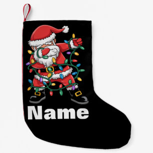 Meia De Natal Pequena Papai Noel Dançando Presente de Natal Personalizad