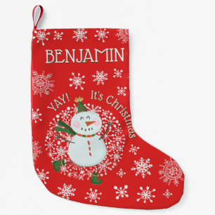 Meia De Natal Pequena Papai Noel de Natal Personalizado Flocos de Neve F