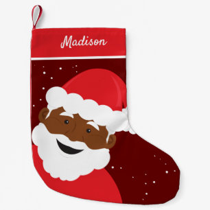 Meia De Natal Pequena Papai Noel Face Red Brown Skype Name
