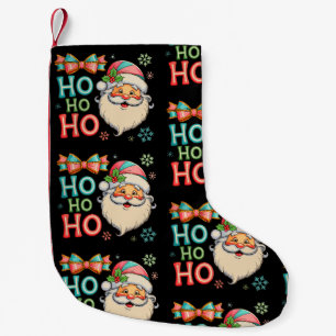 Meia De Natal Pequena Papai Noel Ho Ho Préppy Natal Coquette Laço Xmas