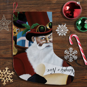 Meia De Natal Pequena Papai Noel Steampunk Fantasia de Natal Vitoriana A