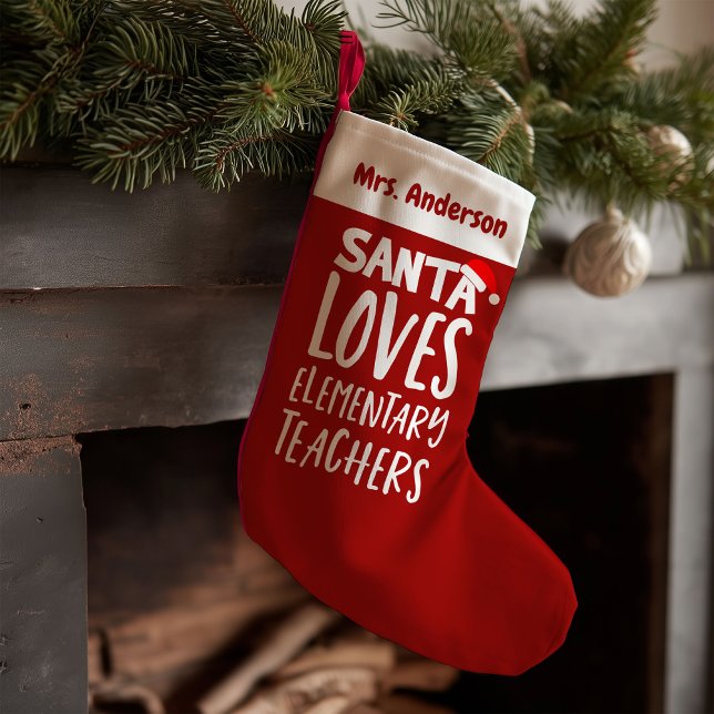 Meia De Natal Pequena Papais noeis Adora Professores Elementares Engraça (Criador carregado)
