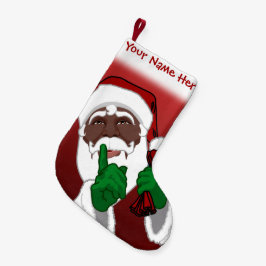Meia De Natal Pequena Papais noeis africanos que armazenam as reservas d
