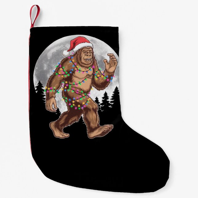 Meia De Natal Pequena Papais noeis Bigfoot Árvore de Natal Luzes Xmas Sa (Frente)
