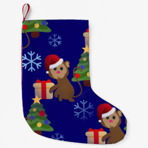 Meia De Natal Pequena papais noeis de natal macaco emoji xmas estocando