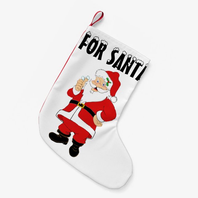 Meia De Natal Pequena Papais noeis de Natal sorridentes (Frente (Pendurada))