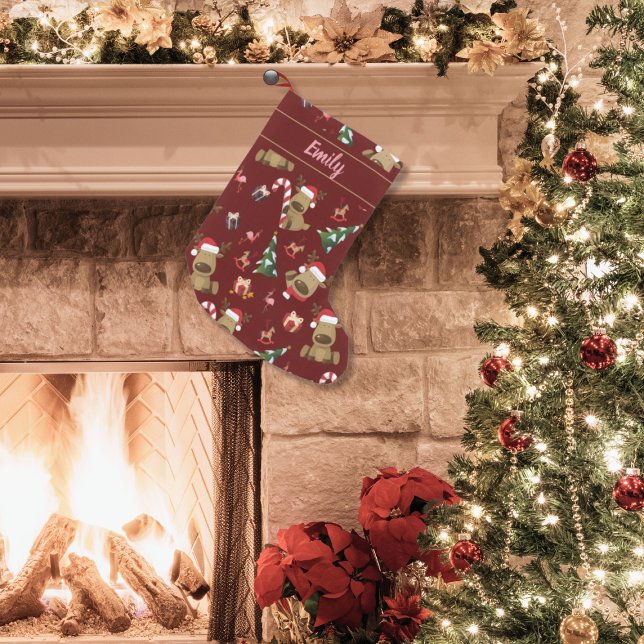 Meia De Natal Pequena Papais noeis Festivos Rebelde Com Amigos (Criador carregado)