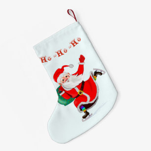 Meia De Natal Pequena Papais noeis - ho ho ho