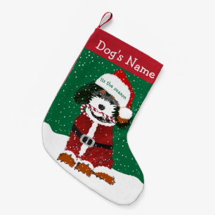 Meia De Natal Pequena Papais noeis personalizados Bernedoodle