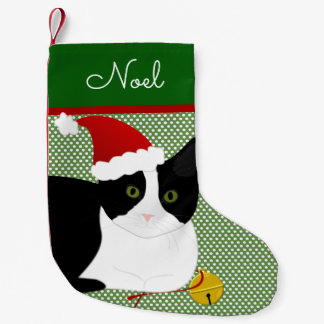 Meia De Natal Pequena Papais noeis Pretos E Brancos Personalizados
