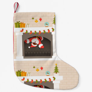 Meia De Natal Pequena papais noeis pretos presos no estoque de natal lar
