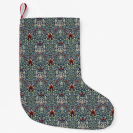 Meia De Natal Pequena Papel de Parede Floral Morris Navy Blue Snakeshead