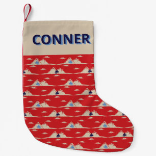 Meia De Natal Pequena Para Snowmobilers, Padrão Snowmobile Personalizad
