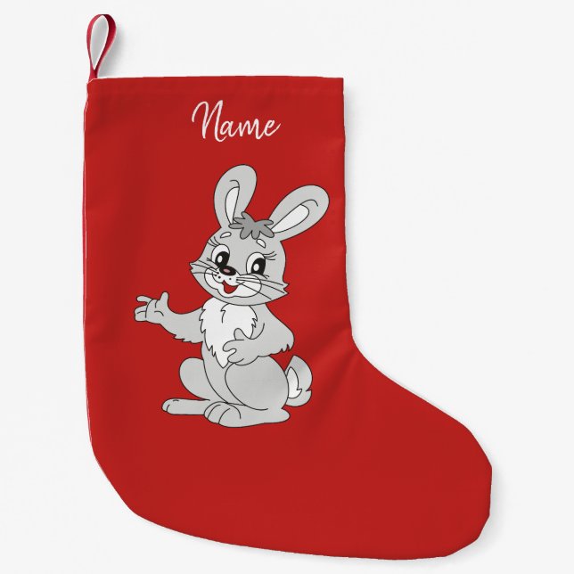 Meia De Natal Pequena Parada de Natal. Coelho. (Frente)