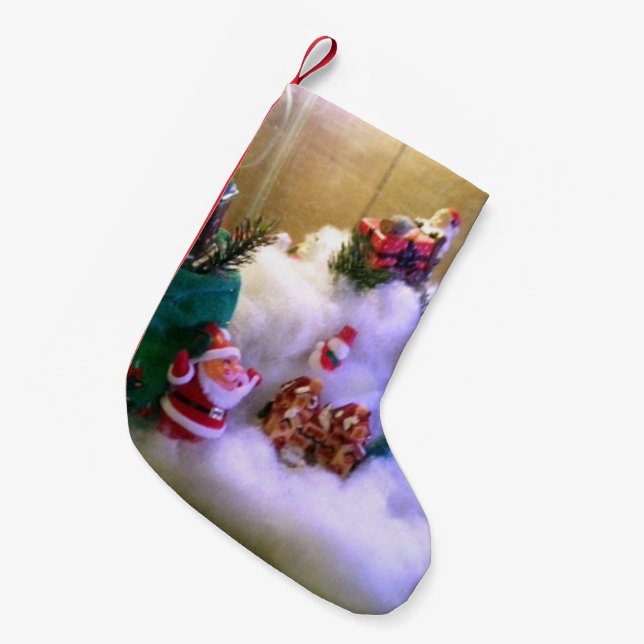 Meia De Natal Pequena Parada de Natal da Vila de Neve (Frente (Pendurada))