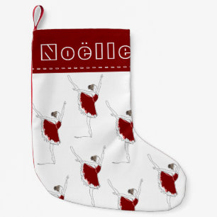 Meia De Natal Pequena Parada de Natal de Garota Personalizada Red Baller