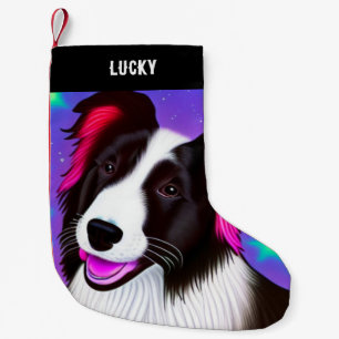 Meia De Natal Pequena Parada de Natal DOG com nome.