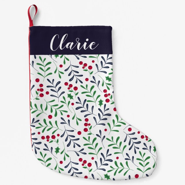 Meia De Natal Pequena Parada de Natal Moderna e Personalizada (Frente)