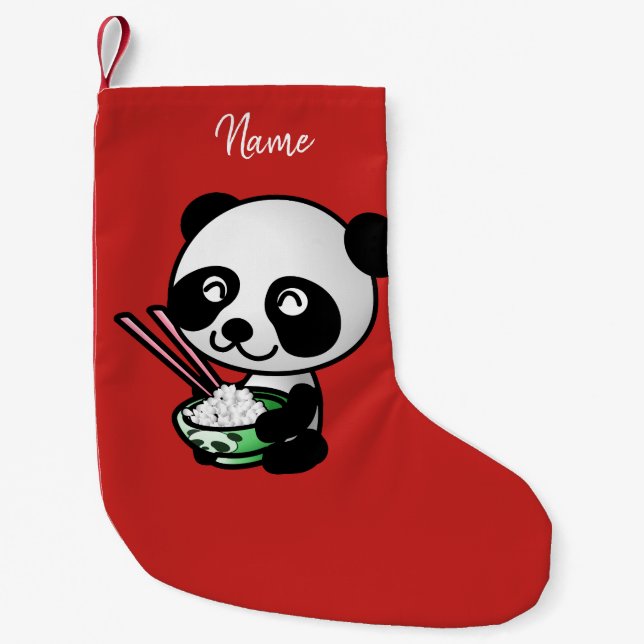 Meia De Natal Pequena Parada de Natal. Panda. (Frente)