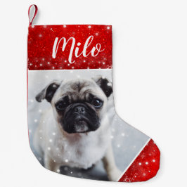 Meia De Natal Pequena Parada de Natal Personalizada de Foto Pet