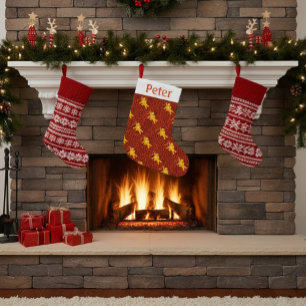 Meia De Natal Pequena Parada de Natal Personalizada do Tartan Vermelho