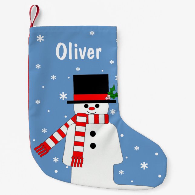 Meia De Natal Pequena Parada de Natal Personalizada para Oliver (Frente)