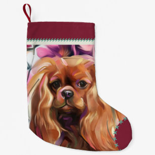 Meia De Natal Pequena Parada de Natal Ruby Cavalier  Turquesa vermelha
