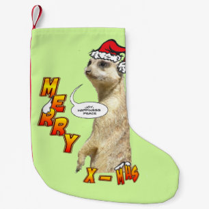 Meia De Natal Pequena Parada Personalizável do Meerkat de Natal