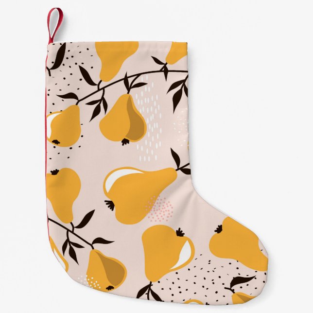 Meia De Natal Pequena Paraíso Pear: Sobreposições Coloridas (Frente)