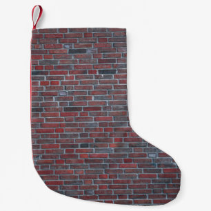 Meia De Natal Pequena Parede de tijolos