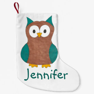 Meia De Natal Pequena Pássaro Marrom-azul-marrom-personalizado