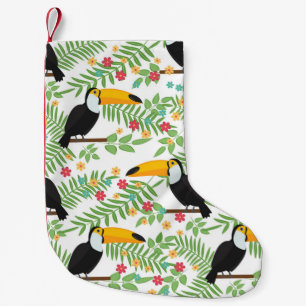 Meia De Natal Pequena Pássaro Tropical sem padrão. Toucan