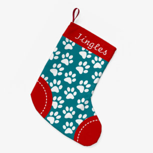 Meia De Natal Pequena Pata De Cão Parecia Um Natal Verde Personalizado
