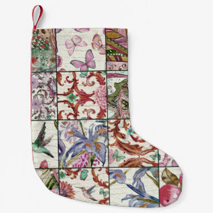 Meia De Natal Pequena Patchwork da Natureza: Chic Seamless Background