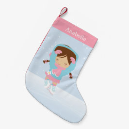 Meia De Natal Pequena Patinador de Pequenas Faixas Personalizado