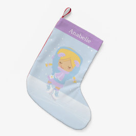 Meia De Natal Pequena Patinador de Pequenas Faixas Personalizado