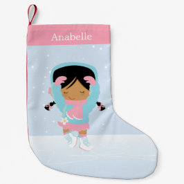 Meia De Natal Pequena Patinador de Pequenas Faixas Personalizado