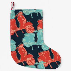 Meia De Natal Pequena patinete de motociclo vintage colorido para desenh