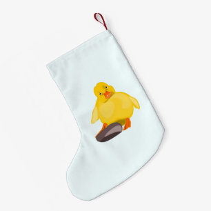 Meia De Natal Pequena Pato Amarelo Pequeno