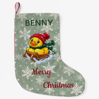 Meia De Natal Pequena Pato de Borracha de Trenó de Natal Personalizado