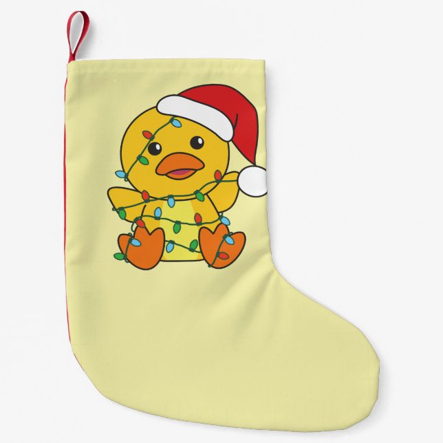 Meia De Natal Pequena Pato de Natal Pato Pato de Natal Animais Feriados (Frente)