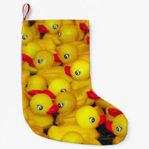 Meia De Natal Pequena Patos de borracha amarela