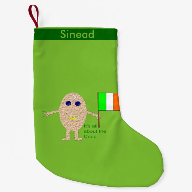 Meia De Natal Pequena Patriotic Irish Egg Custom Stocks (Frente)