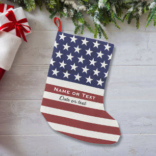 Meia De Natal Pequena Patriótico Patriótico Americano Bandeira Americano