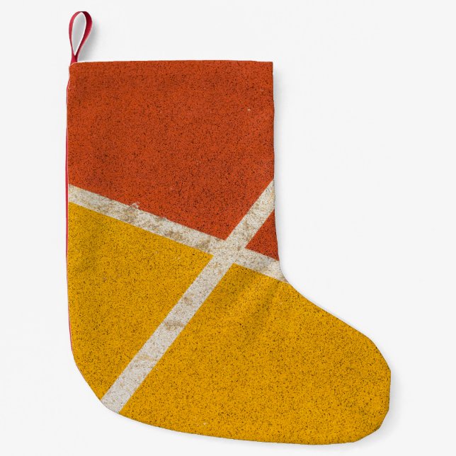 Meia De Natal Pequena Pavimento amarelo e laranja (Frente)