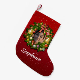 Meia De Natal Pequena Pavimento do Retrato Personalizado